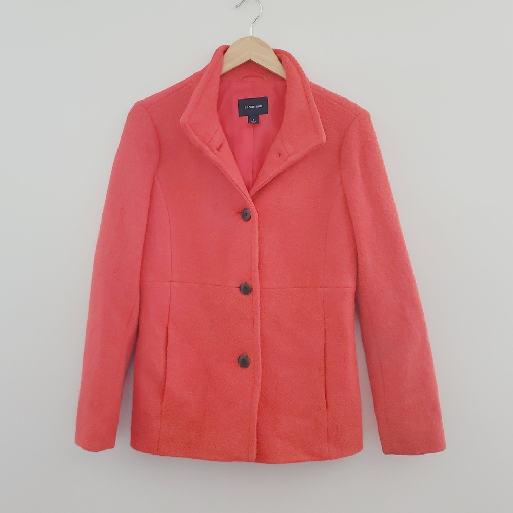 Lands' End orange peacoat size 6